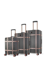 Next Rock Luggage Grey Vintage 3 Piece Suitcase Set- Buy online at McGrocer