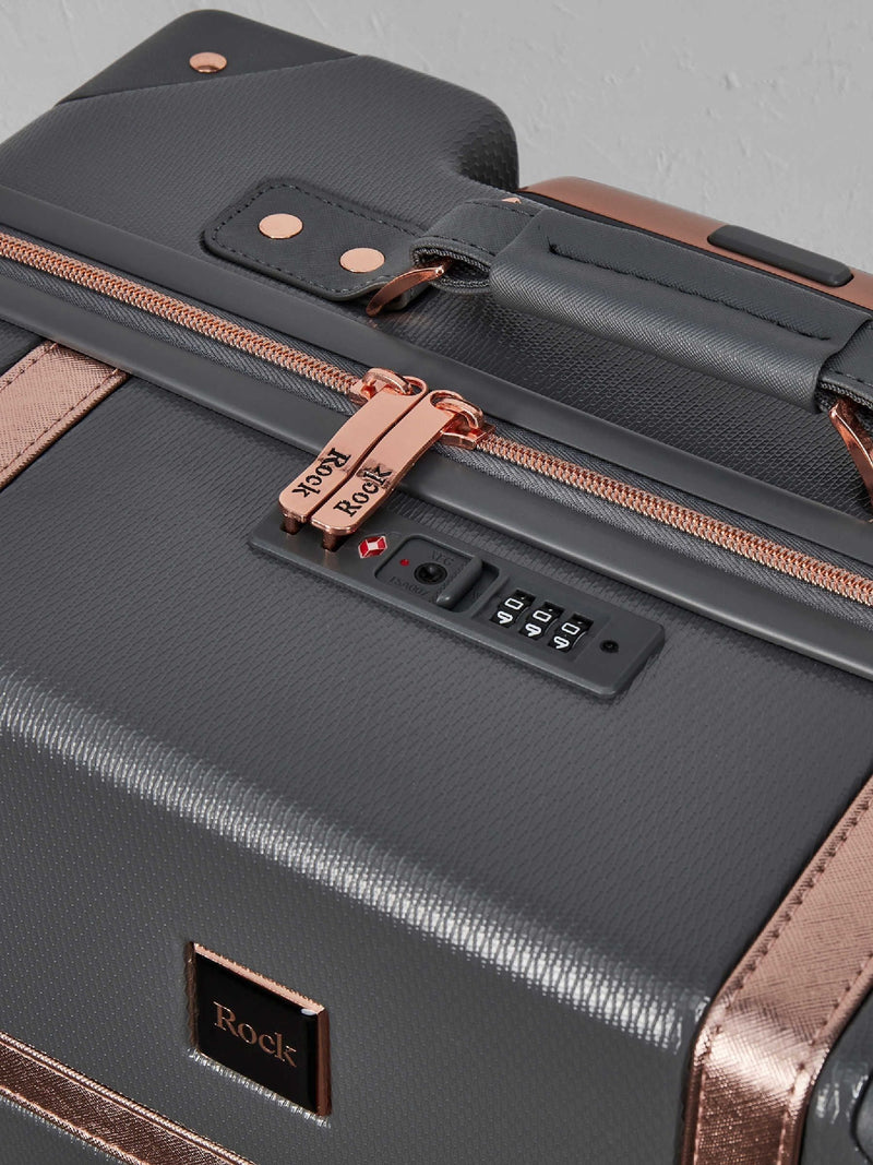 Rock vintage grey 3-piece suitcase set, imported from the UK