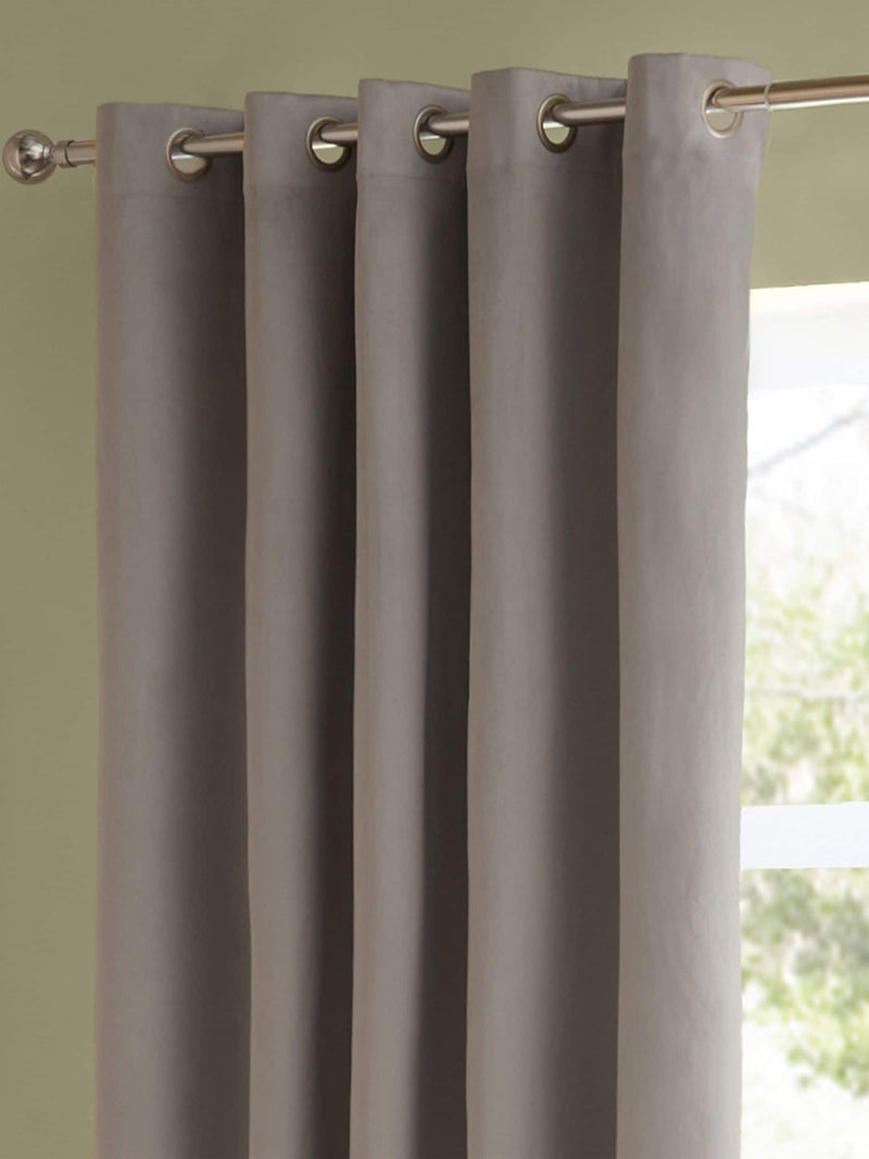 Furn silver velvet eyelet blackout curtains 229x183cm, imported from the UK