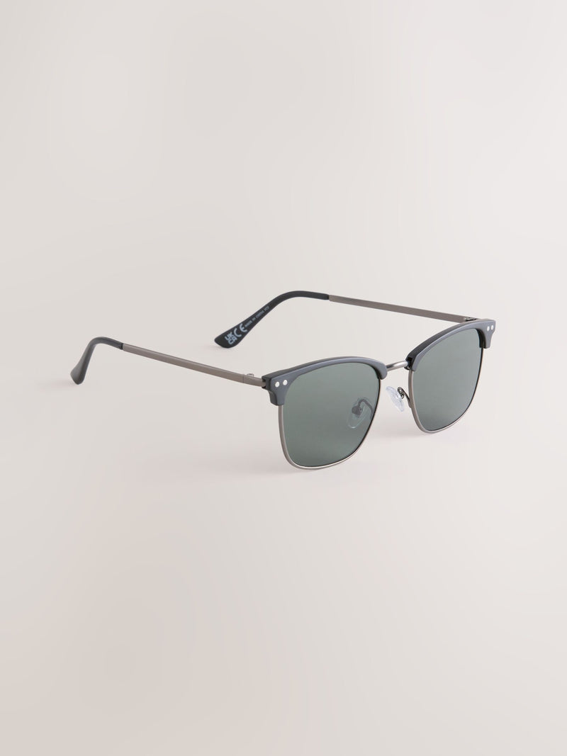Black preppy sunglasses clubmaster style, UK version