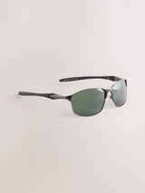 Next Gunmetal Grey UV Protected Wrap Around Rectangular Polarised Sunglasses- Buy online at McGrocer