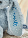My 1st Years personalised blue bunny soft toy, UK version