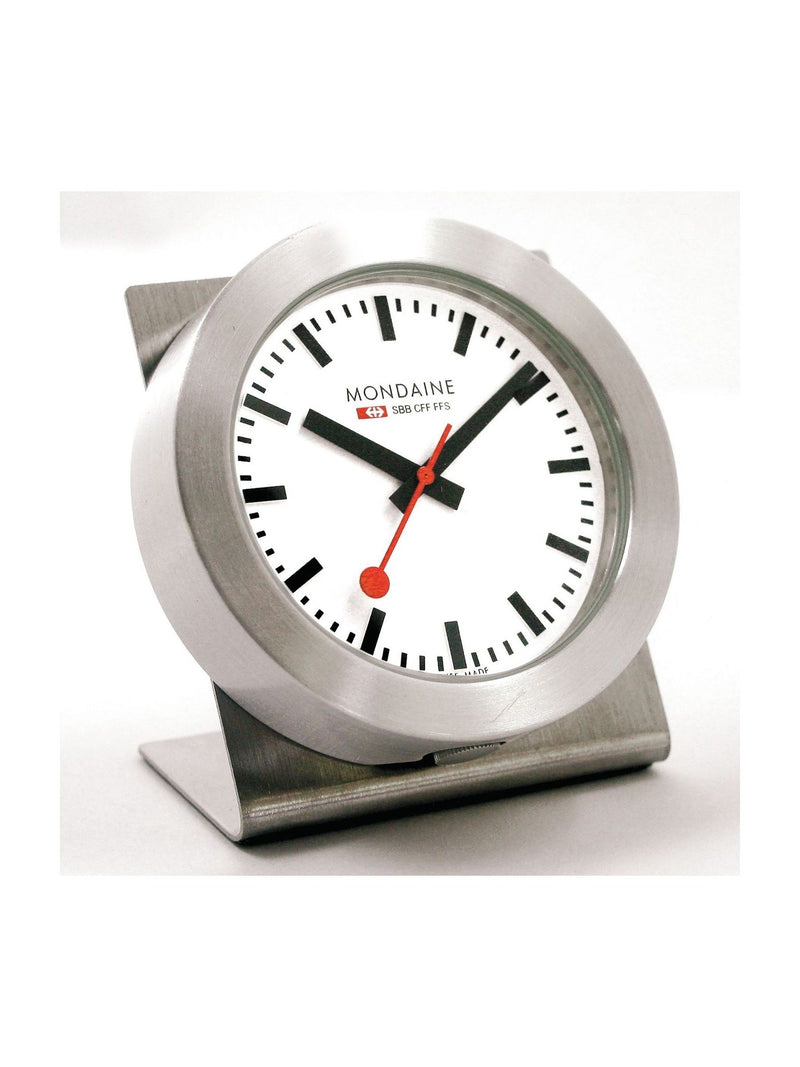 Mondaine white magnet clock 5cm, imported from the UK