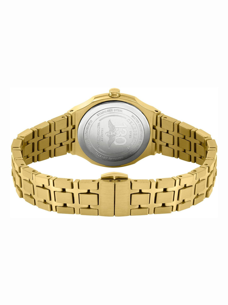 Rotary Brilliance gold PVD bracelet watch with crystals, UK version