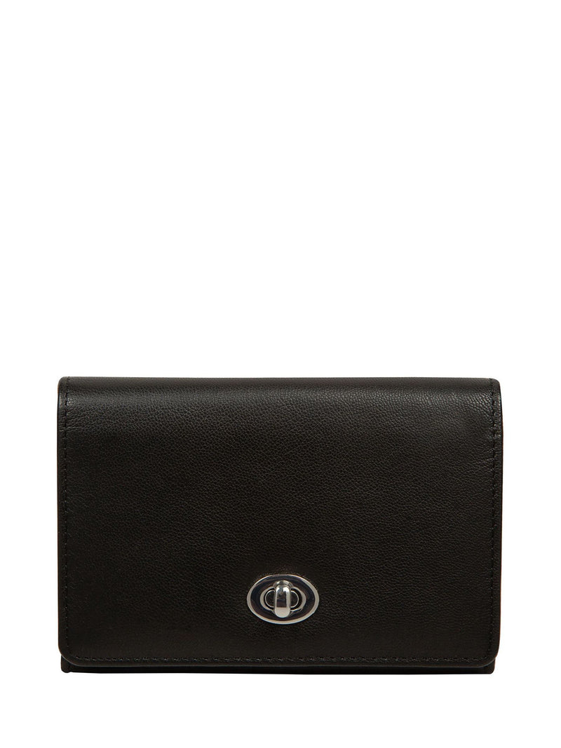 Pure Luxuries London black leather Amber purse (British brand)
