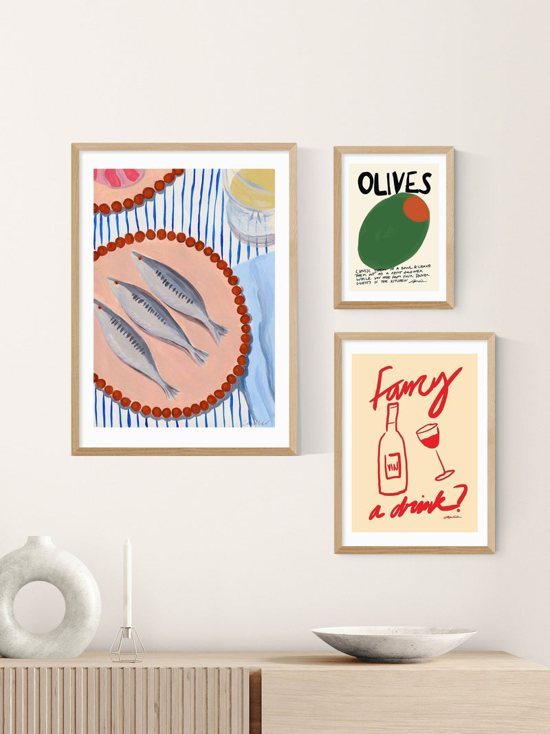 East End Prints Oak Fancy a Drink wall art - British product
