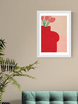 Next East End Prints White Red Bust Vase Wall Art Print by Lucy Muss- Buy online at McGrocer