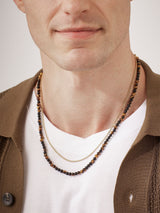 Next Bartlett Men's Waterproof Mixed Tiger's Eye And Matt Onyx Double Necklace 49-52cm- Buy online at McGrocer