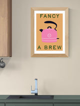 East End Prints Oak Fancy a Brew Tea-Themed Wall Art Print