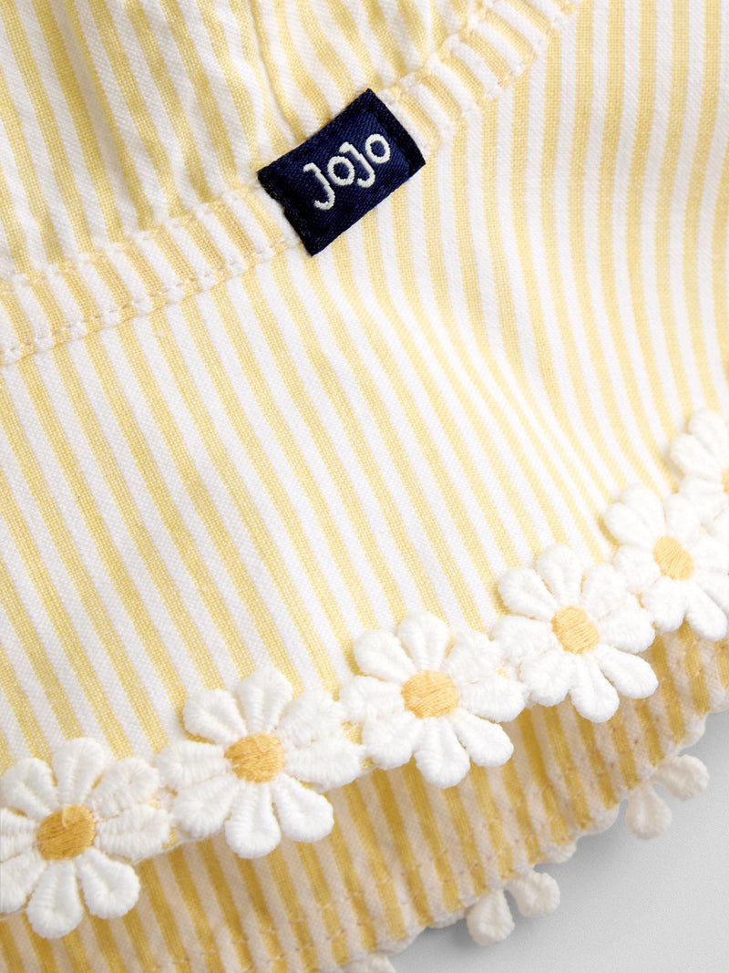 JoJo Maman Bébé yellow daisy trim sun hat - British product