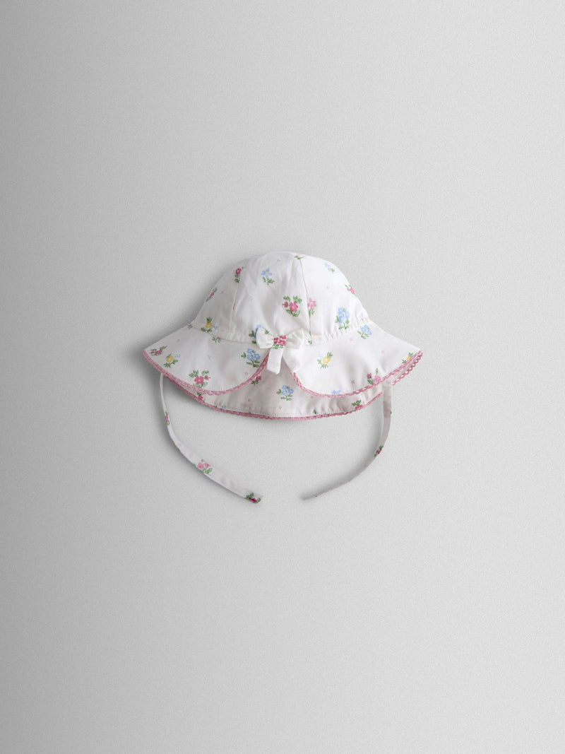 JoJo Maman Bebe white floral baby sun hat - British product