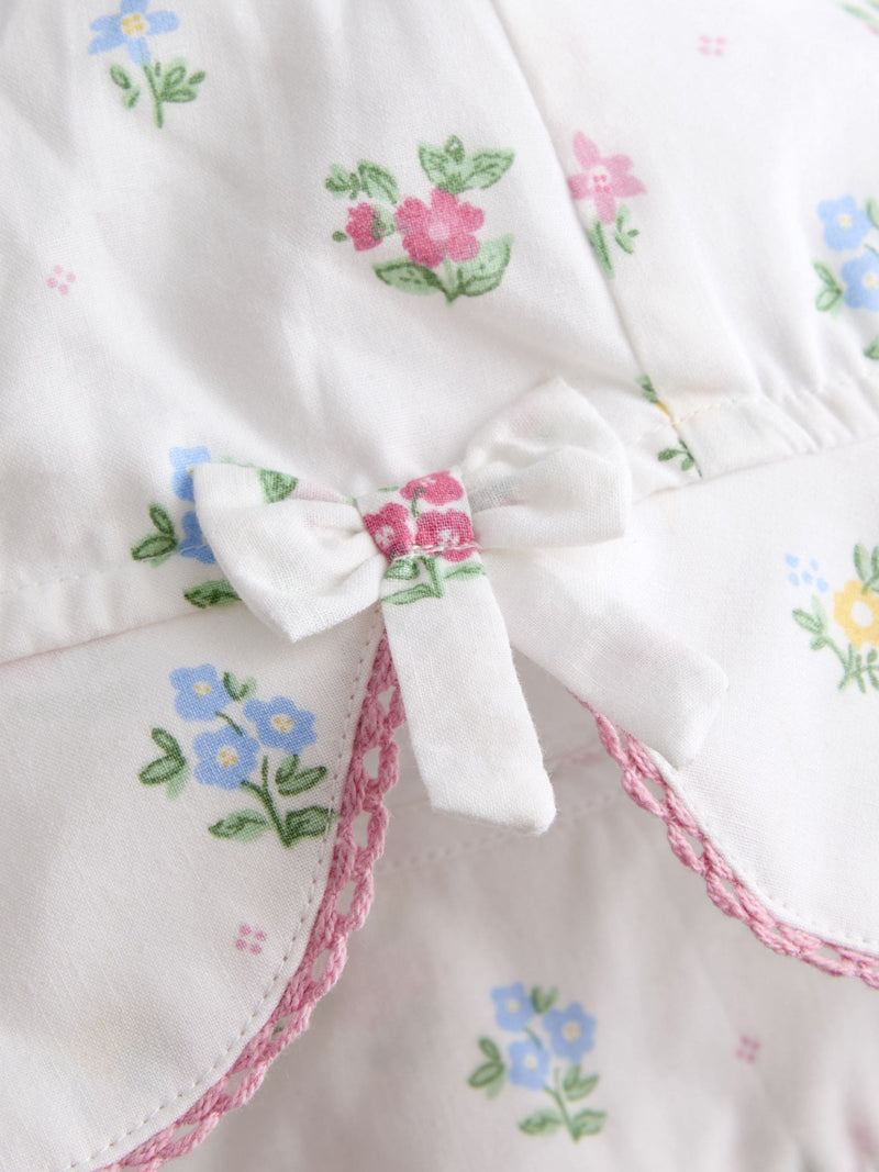 JoJo Maman Bebe white floral baby sun hat - British product