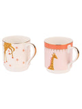 Yvonne Ellen pink giraffe stacking mugs set of 2 - British product