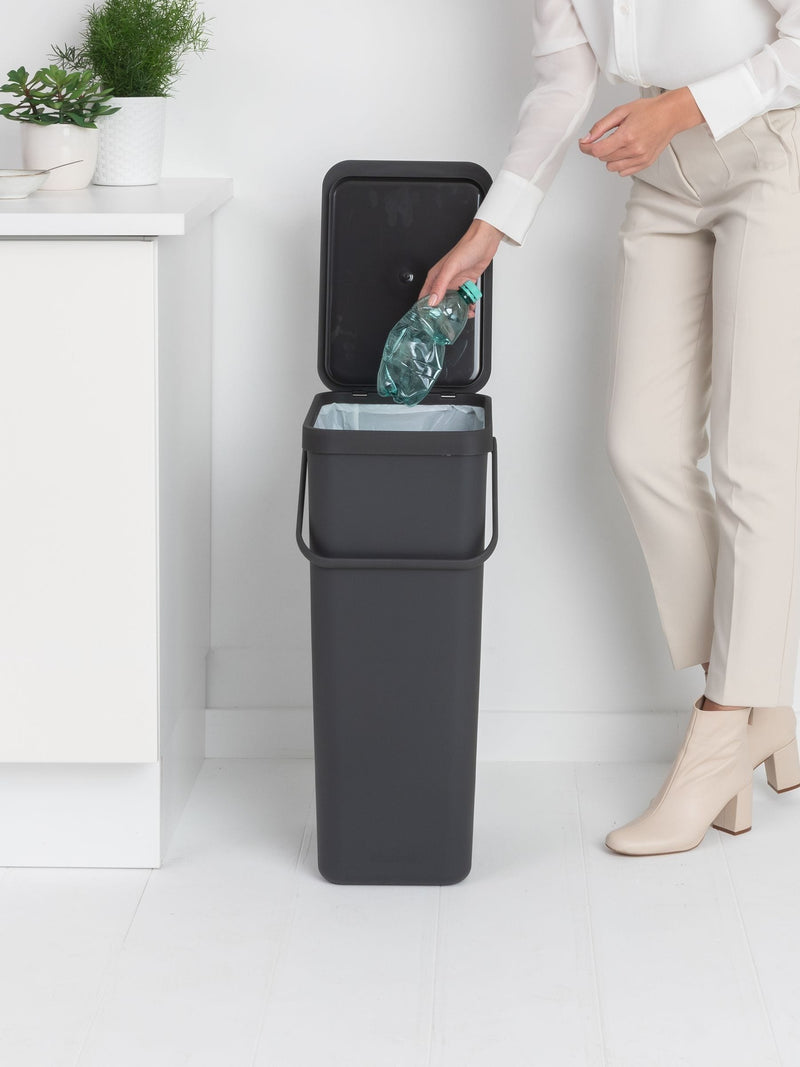 Brabantia Grey recycle bin 40L - British product