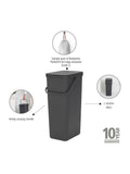 Brabantia Grey recycle bin 40L - British product