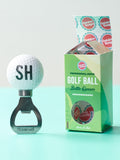 Oakdene personalised golf ball bottle opener, UK version