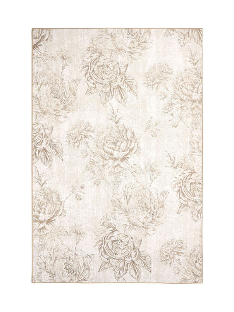 Hug Rug cream muted floral print rug - British product