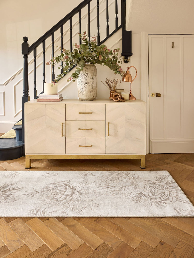 Hug Rug cream floral print runner 75x220cm (British brand)