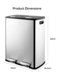 Swan stainless steel 60L recycling bin with 2x30L compartments (British brand)