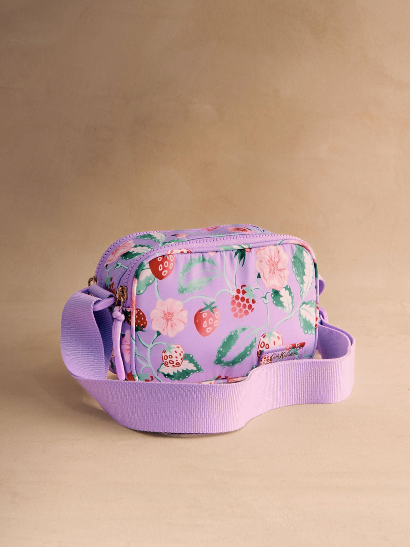 Cath Kidston cross body bag lilac raspberry print (British brand)