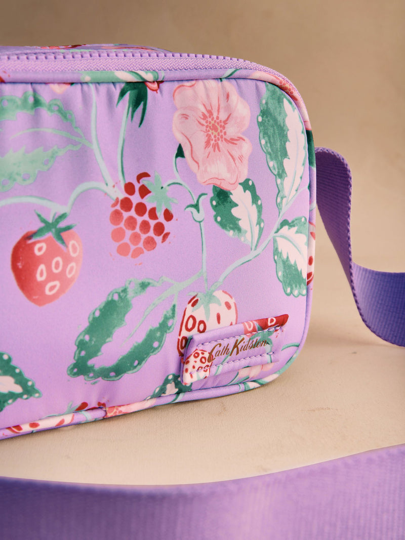 Cath Kidston cross body bag lilac raspberry print (British brand)