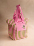 Cath Kidston green stripe large market tote bag, British brand