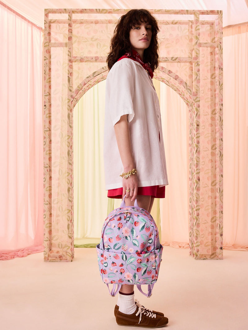 Cath Kidston Raspberry Garden Print compact backpack - British product