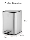 Swan stainless steel compact pedal bin 5L (British brand)