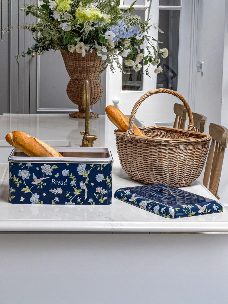 Laura Ashley Elveden Navy bread bin, imported from the UK