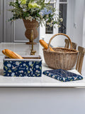 Laura Ashley Elveden Navy bread bin, imported from the UK