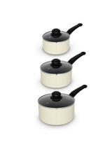 Next Swan Townhouse Cream Saucepan Set 3 Piece 16cm 18cm 20cm- Buy online at McGrocer