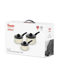 Swan Townhouse Cream saucepan set 3 piece 16cm 18cm 20cm (British brand)