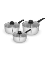 Next Swan Stainless Steel 3 Piece Saucepan Set- Buy online at McGrocer