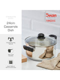 Swan Stainless Steel Casserole Dish 24cm