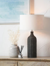 Next Bottle Table Lamp Pacific Dark Brown Rattan 62cm- Buy online at McGrocer