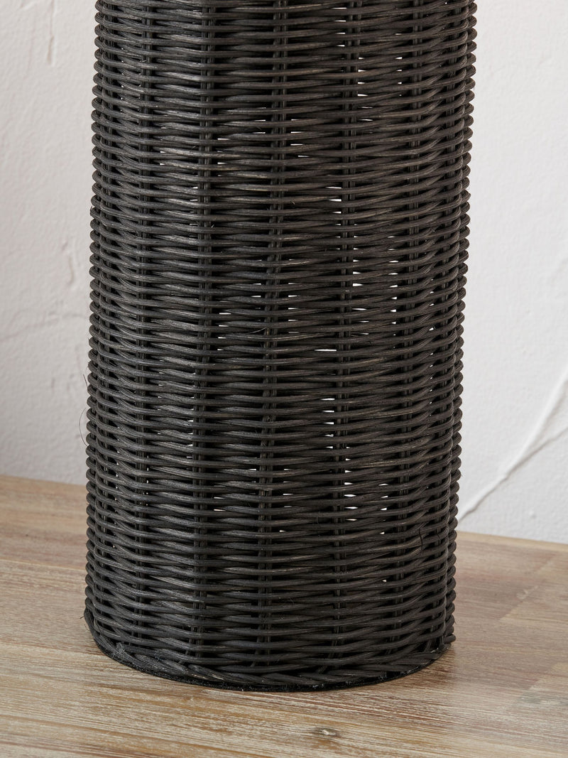 Table lamp dark brown rattan bottle 62cm (British brand)
