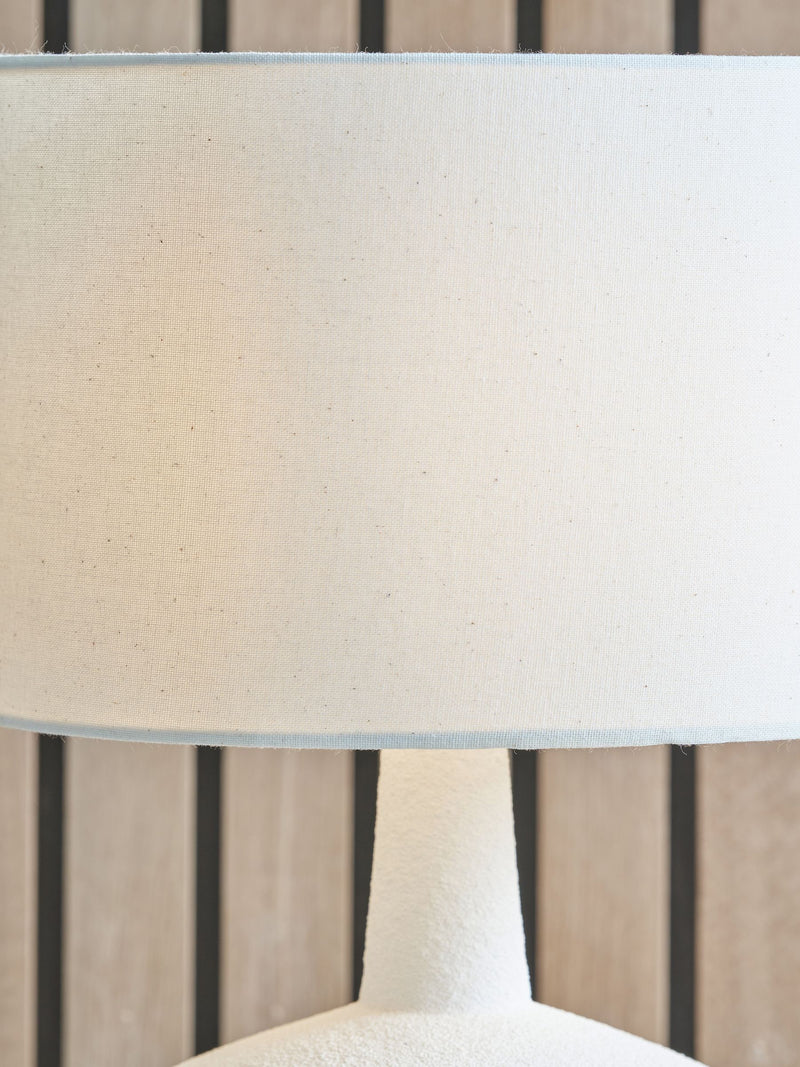Pacific white wood effect textured ceramic table lamp 43cm, imported from the UK