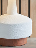 Pacific white wood effect textured ceramic table lamp 43cm, imported from the UK