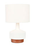 Pacific white wood effect textured ceramic table lamp 43cm, imported from the UK