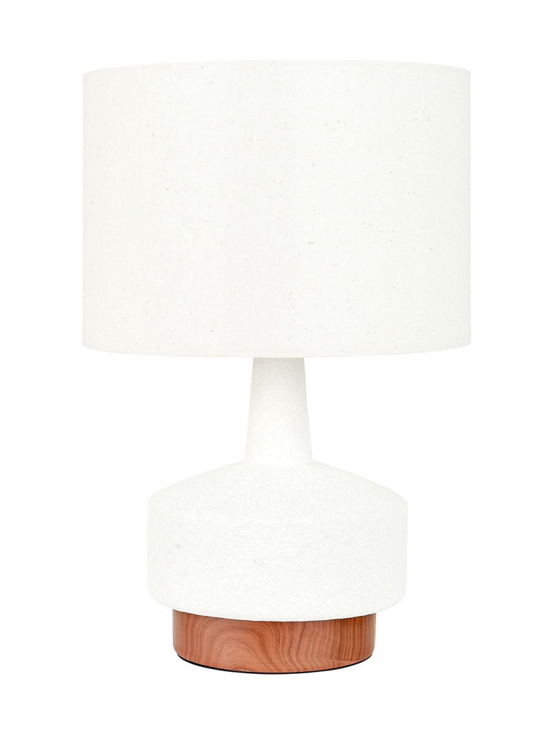 Pacific white wood effect textured ceramic table lamp 43cm, imported from the UK