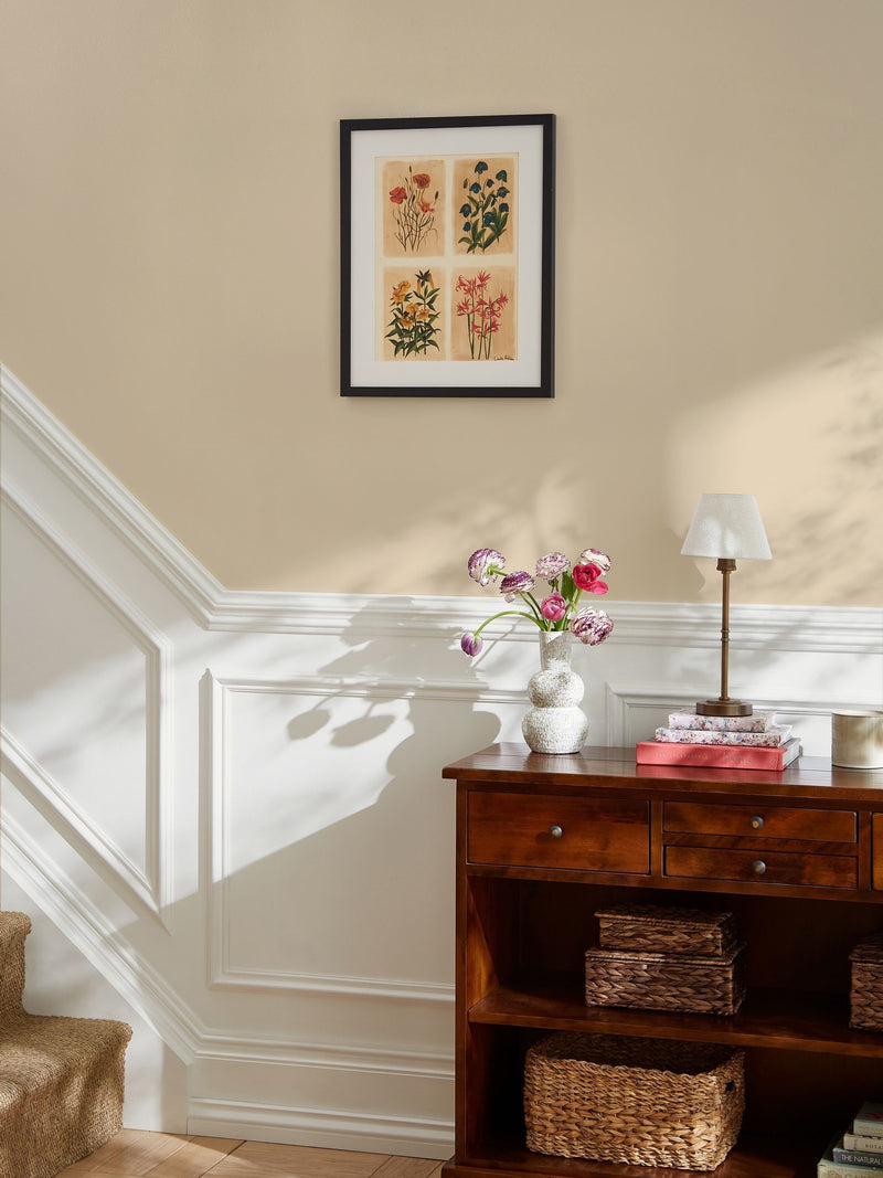 Laura Ashley Black Antique Flowers large wall art frame, UK version