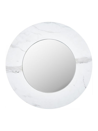 Next Pacific White Marble Veneer Round Mirror - 80cm- Buy online at McGrocer