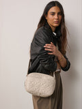 Bone quilted camera bag with adjustable strap (British brand)