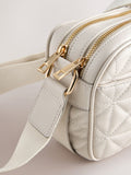 Bone quilted camera bag with adjustable strap (British brand)