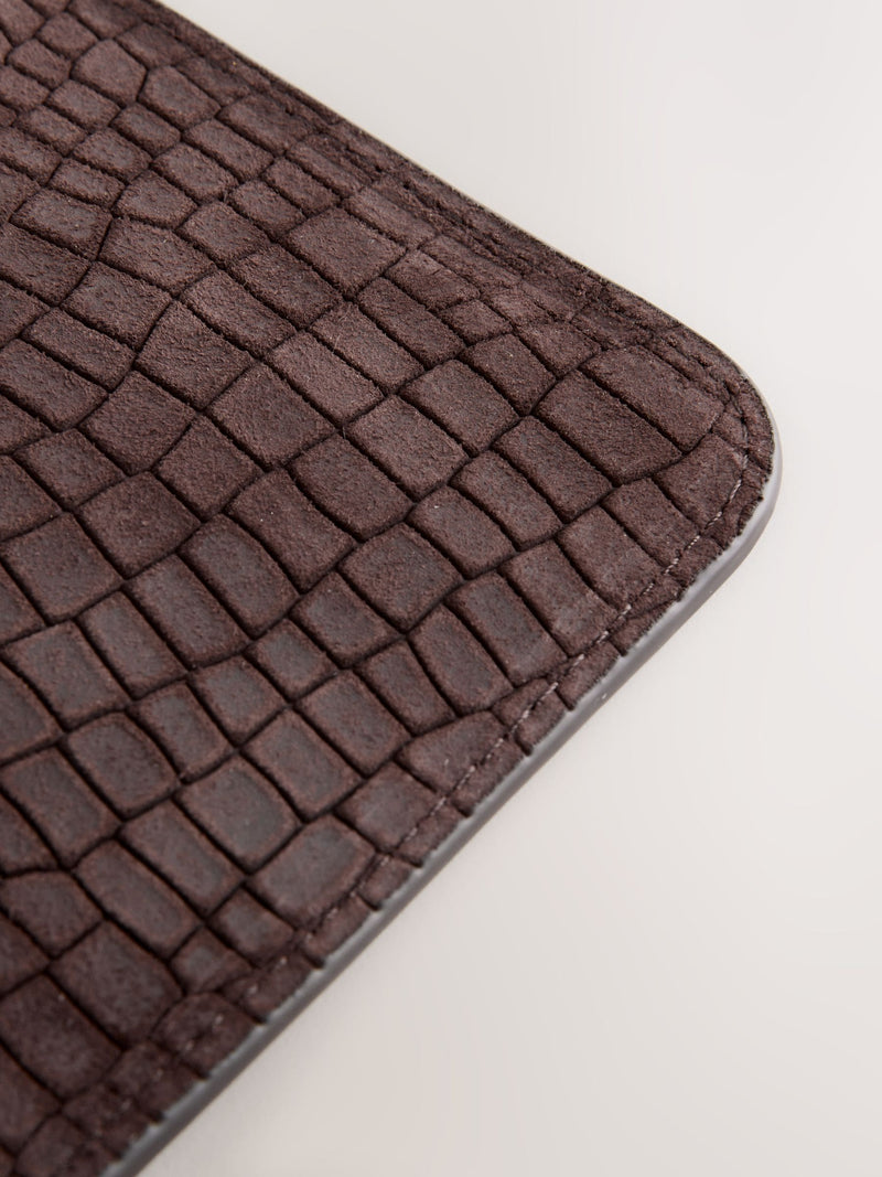 Chocolate brown leather midi purse, imported from the UK