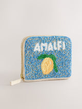 Next Blue Beaded Lemon Print Purse- Buy online at McGrocer