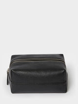 Next Osprey London Black The Double Zip Small Leather Washbag- Buy online at McGrocer