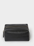 Osprey London black leather washbag small double zip (British brand)