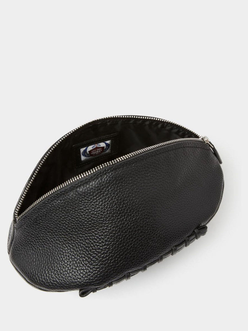 Osprey London Rugger Leather Washbag black pebble grain, imported from the UK