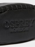 Osprey London Rugger Leather Washbag black pebble grain, imported from the UK